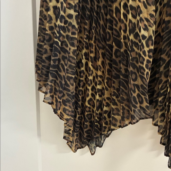 The Kooples Leopard Print Handkerchief Hem Midi Skirt - Brown/Black - Picture 5 of 5